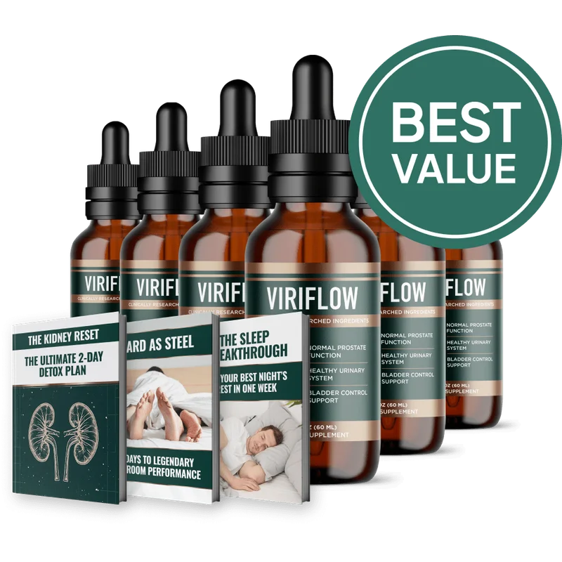 ViriFlow Men's Wellness Support — 6 Bottle / 180 Day Pack
